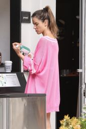 Alessandra Ambrosio in a Pink Dress in Brentwood 08/11/2023