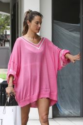 Alessandra Ambrosio in a Pink Dress in Brentwood 08/11/2023