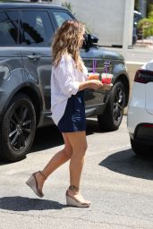 Alyssa Milano in Shorts and Elizee Shoes in LA 08/03/223