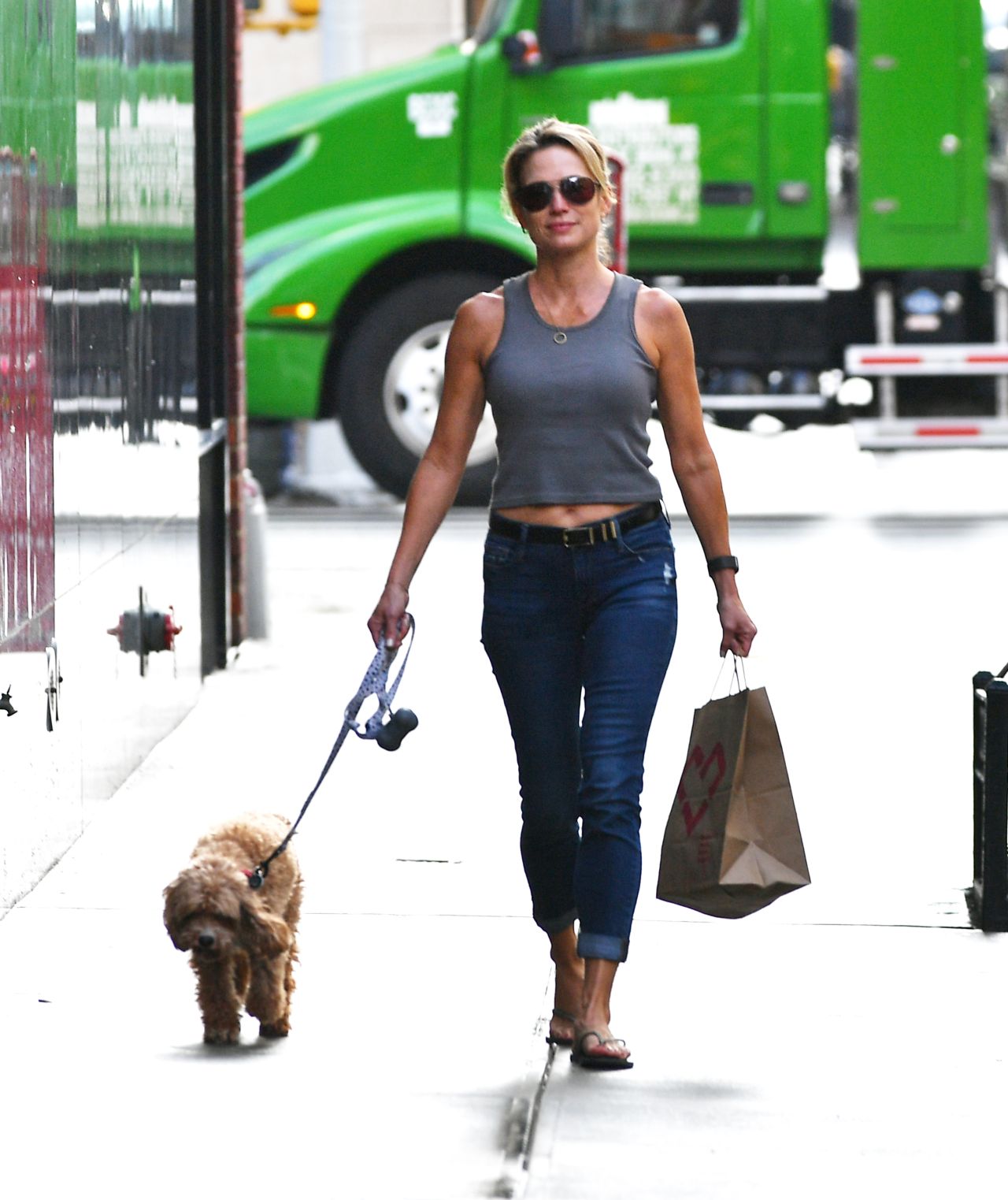 Hot Body Sexy Cougar Amy Robach Walking Her Dog in NYC