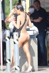 Bianca Censori Wearing a Nude Coloured Body on Holiday in Italy 08/20/2023