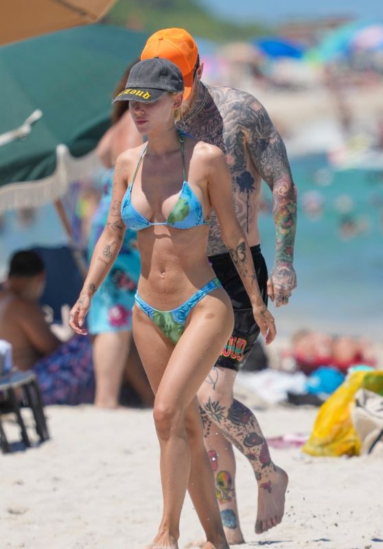 Bunny Zingler in a Blue Bikini on Miami Beach 08/06/2023