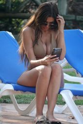 Chloe Ferry in a Beige Bikini in Marbella 08/27/2023
