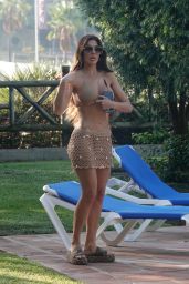 Chloe Ferry in a Beige Bikini in Marbella 08/27/2023