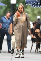 Ciara in Brown Long-sleeve Midi Dress at Sadelle
