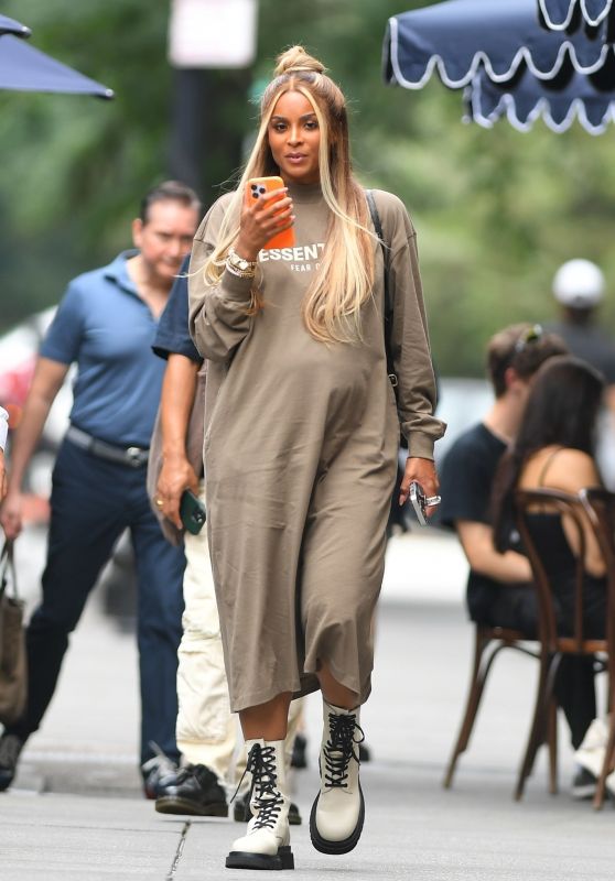 Ciara in Brown Long-sleeve Midi Dress at Sadelle