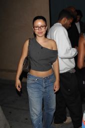 Cierra Ramirez in a One-shoulder Crop Top and a Pair of Blue Denim Jeans in West Hollywood 08/25/2023