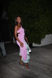 Coco Jones in a Pink Dress at Dwyane Wade