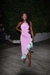 Coco Jones in a Pink Dress at Dwyane Wade