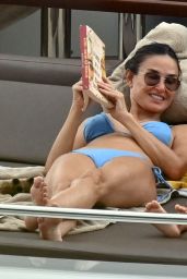 Demi Moore in a Blue Bikini on a Luxury Yacht in the Greek Islands Aughust 2023