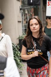 Emily Meade - WGA and SAG-AFTRA Picket Line at Netflix in New York 08/14/2023