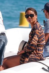Emma Weymouth - Arriving at Club 55 in Saint Tropez 08/29/2023