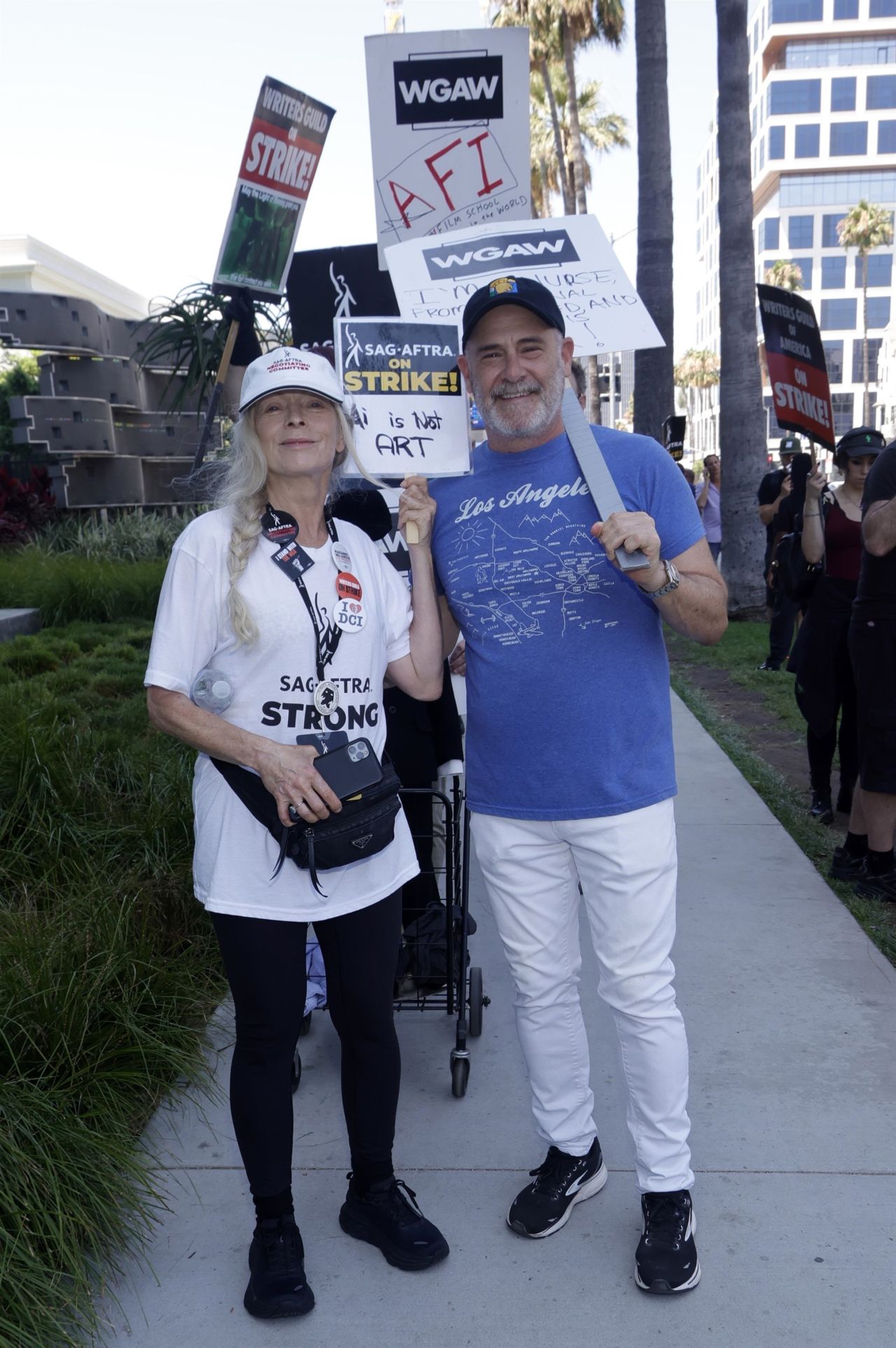 Frances Fisher - SAG-Aftra and WGA Strike at Netflix Offices in Los