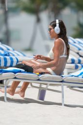 Gaby Espino in a White Bikini on South Beach 08/10/2023