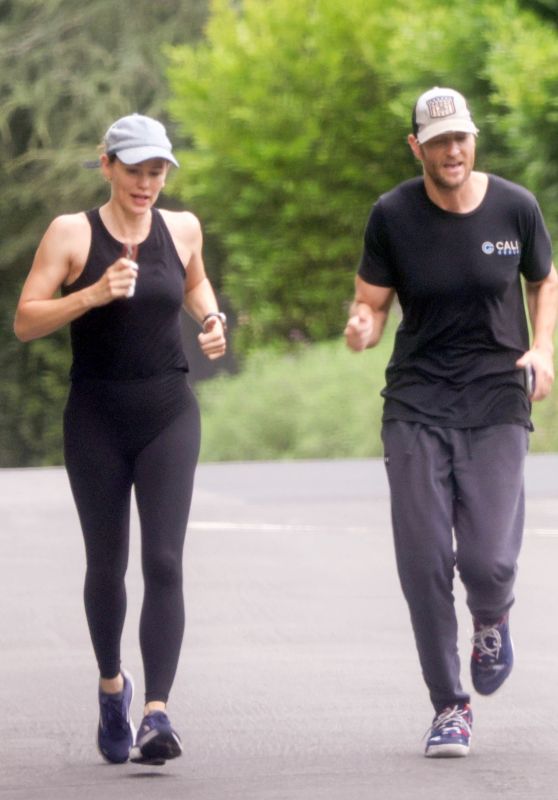 Jennifer Garner and John Miller Jog in Brentwood 08/14/2023