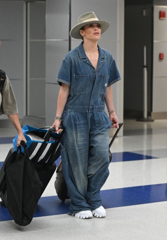 Jennifer Lopez Arriving at JFK Airport in New York 08/12/2023