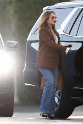 Jennifer Lopez in a Brown Blazer Jacket and Blue Denim Jeans in Los Angeles 08/23/2023 (more photos)