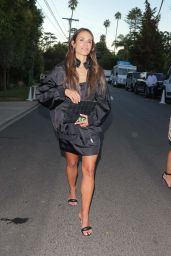 Jordana Brewster Wearing a Black Bomber Jacket in Brentwood 08/26/2023