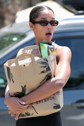 Laura Harrier - Grocery Shopping at Erewhon Market in Los Angeles 08/04/2023