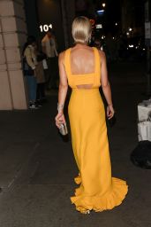 Lily Allen Wearing a Cross Strapped Canary Yellow Dress in London 08/28/2023
