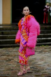Livia Nunes Marques Arriving at Stine Goya Show at Copenhagen Fashion Week 08/09/2023