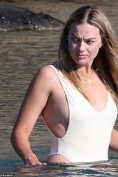 Margot Robbie in a Swimsuit in Greece August 2023