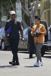 Meagan Good in Casual Outfit in West Hollywood 08/08/2023