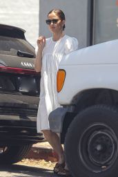 Minka Kelly in a White Dress in Los Angeles 08/15/2023