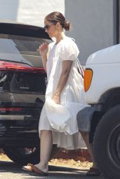 Minka Kelly in a White Dress in Los Angeles 08/15/2023