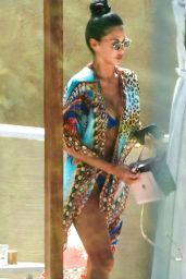 Nicole Scherzinger in a Blue Bikini in Sardinia 08/10/2023