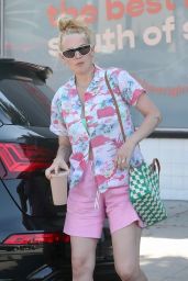 Rumer Willis in Pink Shorts and Matching Shirt in West Hollywood 08/12/2023