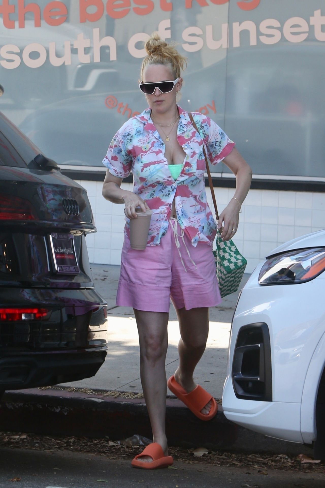 Rumer Willis in Pink Shorts and Matching Shirt in West Hollywood 08/12 ...
