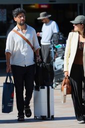 Sarah Abo and Husband Cyrus Moran at Sydney Airport 08/27/2023