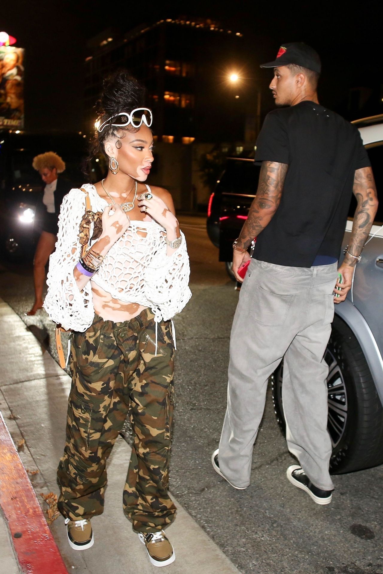 Winnie Harlow and Kyle Kuzma at Il Pastaio in Beverly Hills 12/15/2022 •  CelebMafia