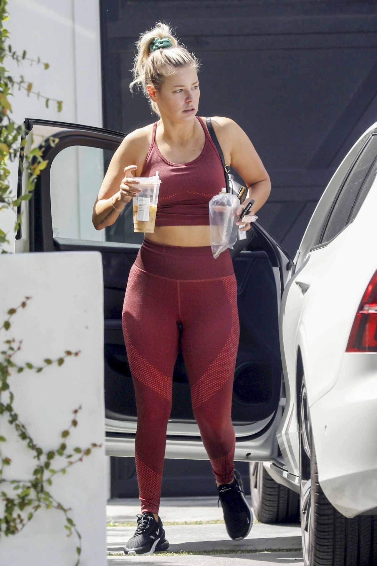 Sexy Ariana Madix Grabbing Starbucks in Cute Yoga Set