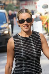 Ashley Roberts in a Stylish Black Split Dress in London 09/05/2023