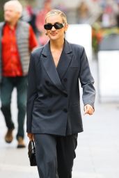 Ashley Roberts Wearing a Grey Trouser Suit - London 09/21/2023
