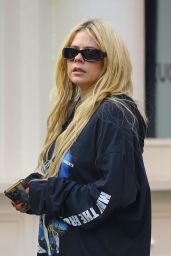 Avril Lavigne in an Oversized Star Wars Sweatshirt in Soho 09/07/2023