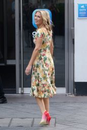 Charlotte Hawkins in a Floral Dress at Global Offices in London 09/27/2023