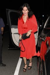 Courteney Cox in a Red Dress at Giorgio Baldi in Santa Monica 09/06/2023