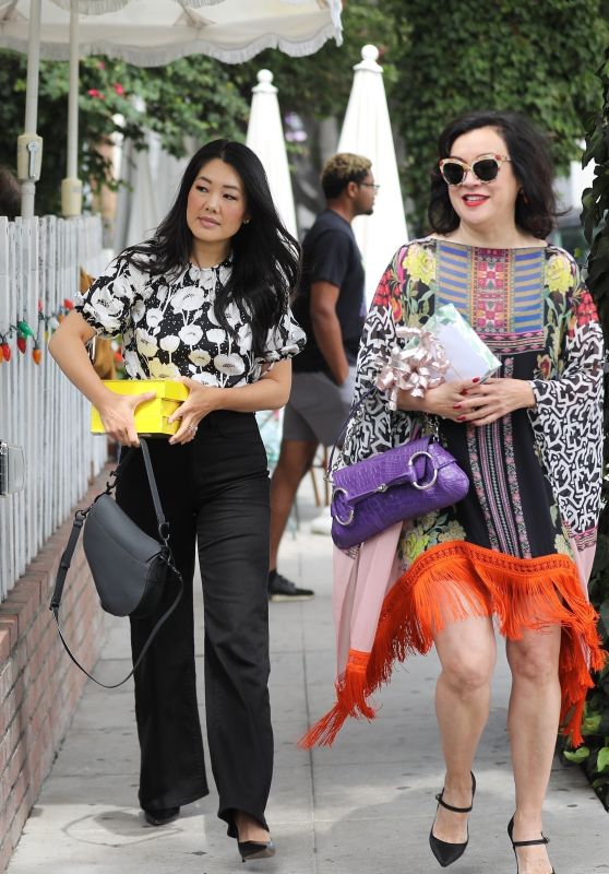 Crystal Minkoff and Jennifer Tilly at The Ivy Restaurant in Los Angeles 09/22/2023