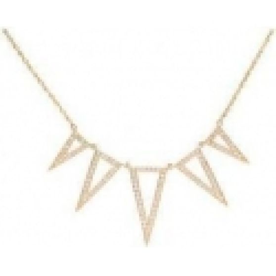 Ef Collection Diamond Open 5 Spike Necklace