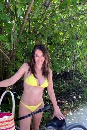 Elizabeth Hurley - Rides a Bike in a Yellow Bikini 09/25/2023