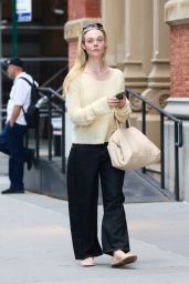 Elle Fanning Make-up Free in NYC 09/13/2023