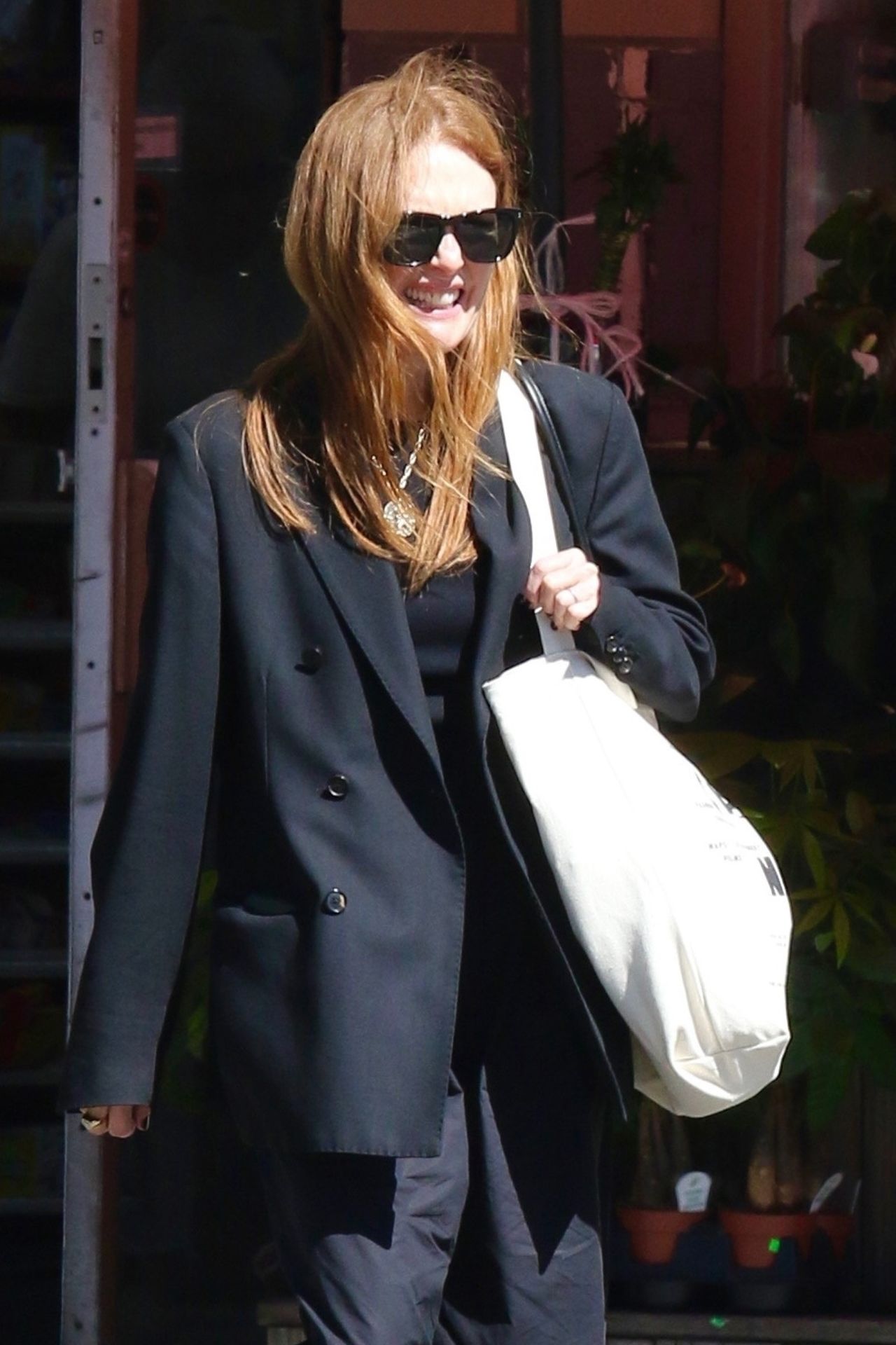 Julianne Moore and Her Son Caleb in Manhattan’s West Village ...