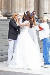 Kady McDermott Wearing a Wedding Dress - Photo Shoot Outside St Paul