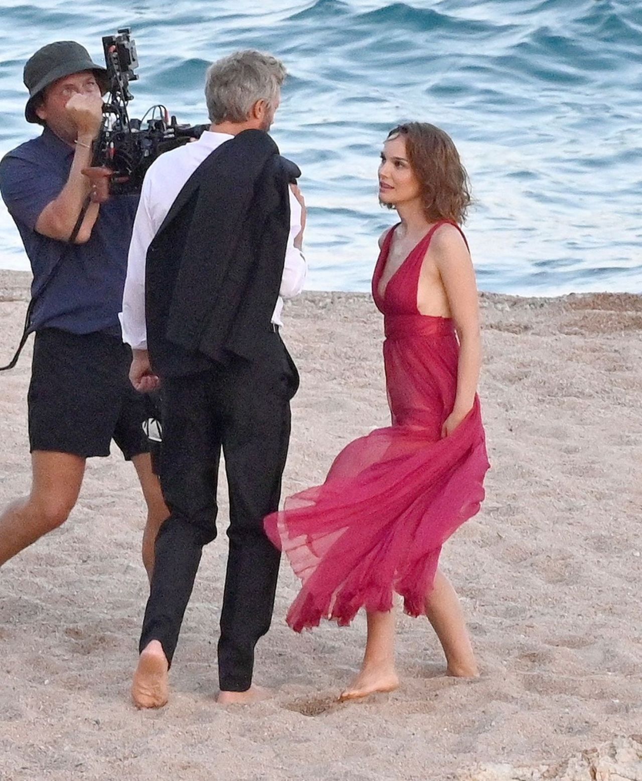 Natalie Portman - Shooting Dior Commercial at Beach in Spain 09/13/2023