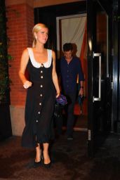 Nicky Hilton in a Dark-grey Dress and James Rothschild at Sartiano