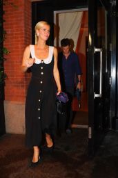 Nicky Hilton in a Dark-grey Dress and James Rothschild at Sartiano