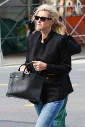 Nicky Hilton Wearing a Black Blazer, Jeans and Adidas Sneakers - Manhattan’s SoHo Area 09/27/2023